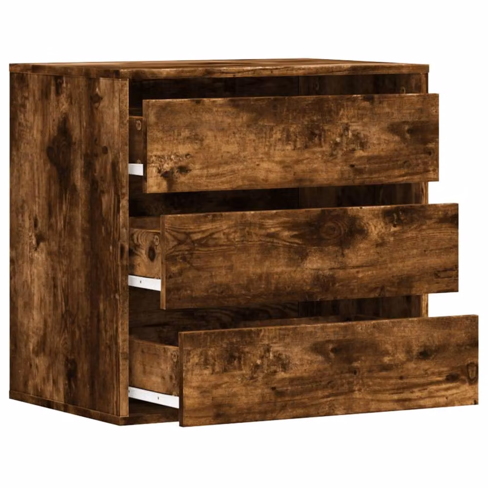 Berkfield Home Corner Chest of Drawers in Smoked Oak Brown, W: 60 cm, D: 41 cm, H: 58 cm – 4