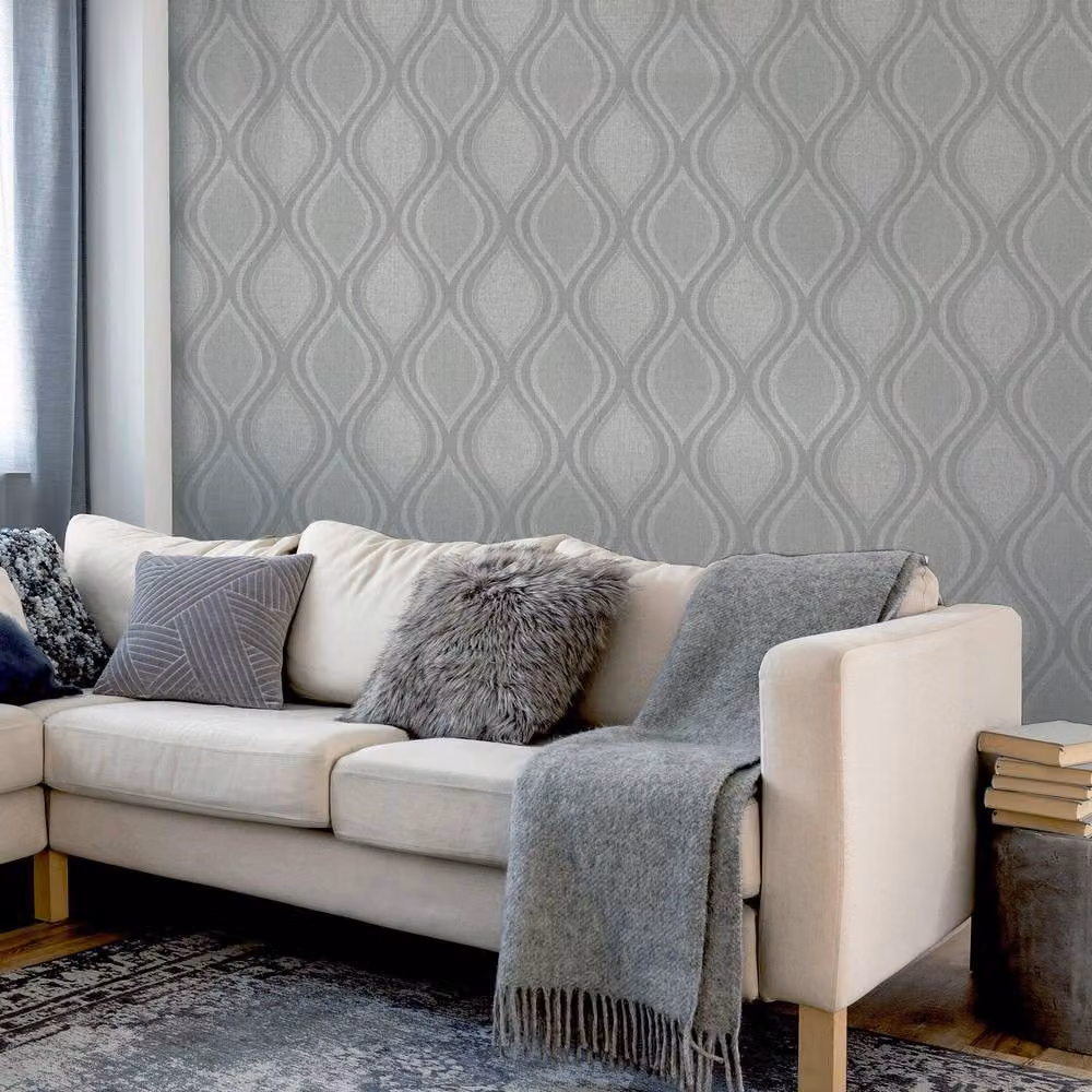 Arthouse Curve Abstract Wallpaper in Grey – 2