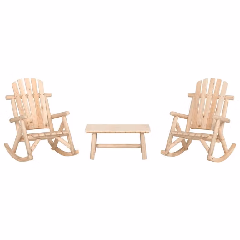 Berkfield Home Beautiful 3 Piece Garden Lounge Set in Solid Wood Spruce, Beige
