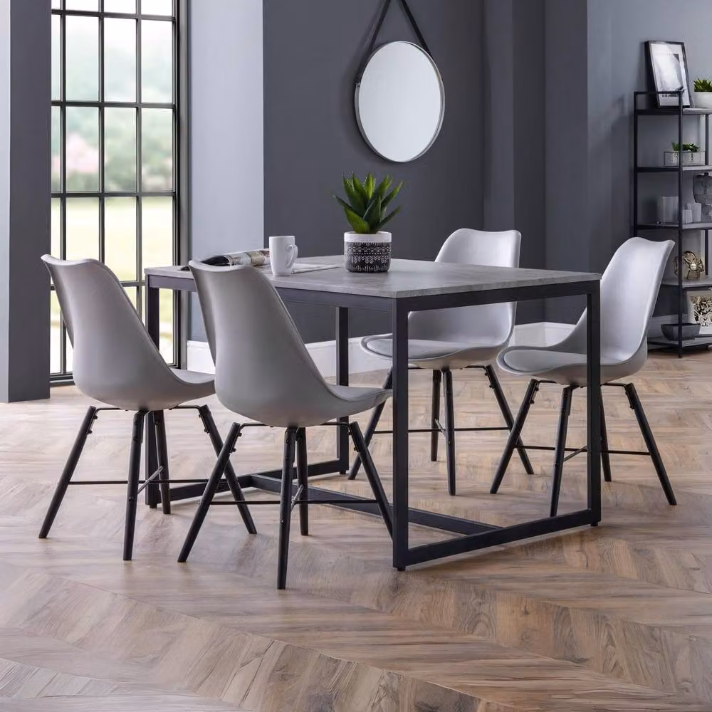 Cheshire Rosedale Modern Dining Chairs with Grey Seats and Black Metal Legs - Set of 2 – 5