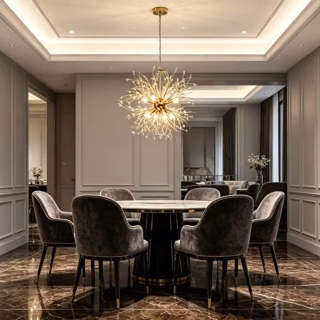 INMTFEI Gold Dandelion Crystal Pendant Hanging Chandelier with Adjustable Cord and Warm White LED Light