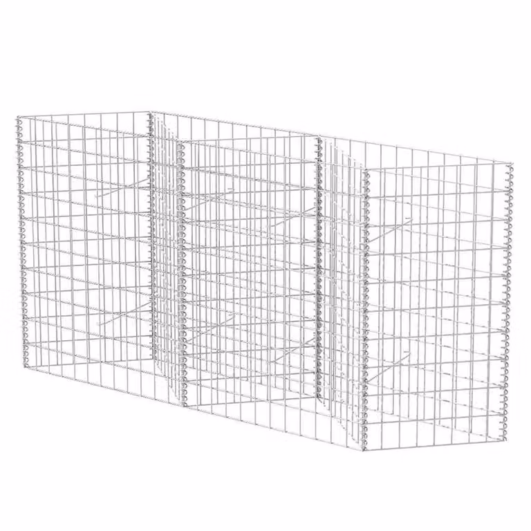Berkfield Home Durable Galvanised Steel Gabion Basket in Silver, W/D/H: 120 x 30 x 100 cm