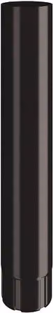 Lindab Black Galvanised Steel Intermediate Downpipe, Diameter: 75 mm, Length: 0.5 m