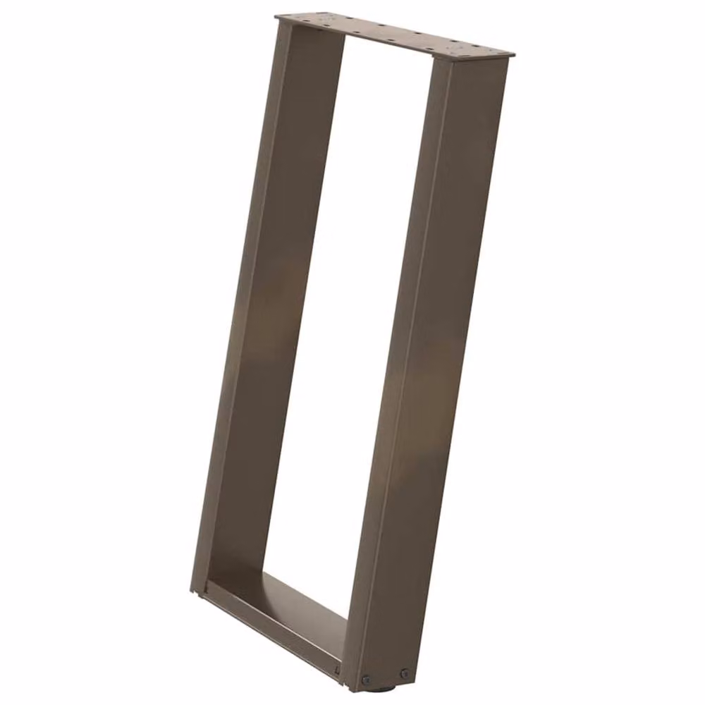 Berkfield Home Modern vidXL U-Shaped Dining Table Legs, 2 Pieces, Brown Steel – 2