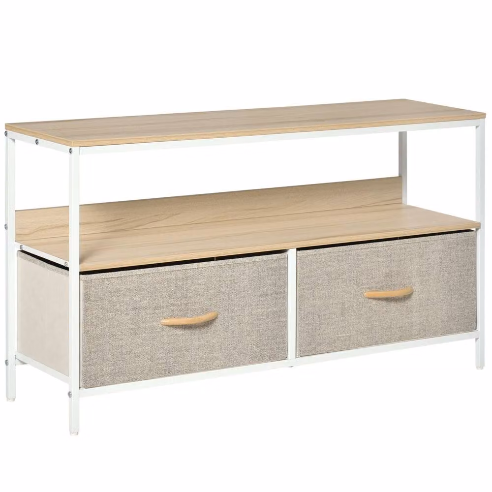Wyld Haus Rare Elha TV Cabinet in Maple and Light Grey – 2