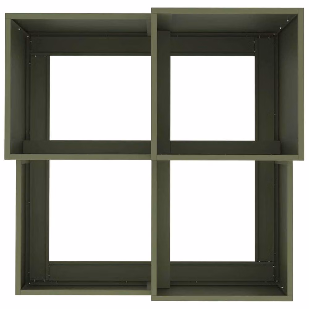 Berkfield Home Lush Garden Planter Tub in Green Steel, W/D/H: 80 x 80 x 60 cm – 3