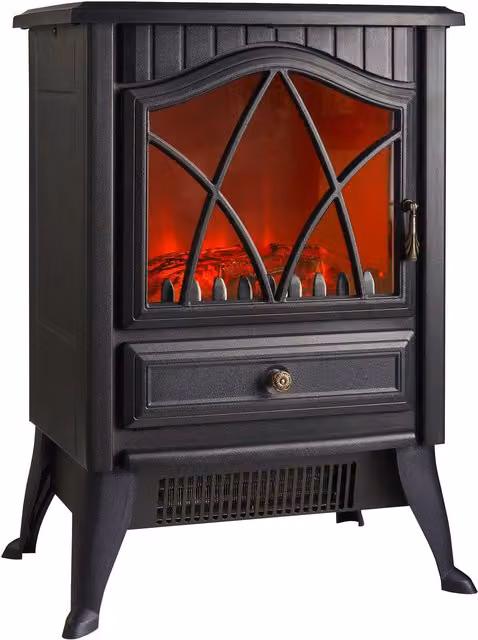 VonHaus 1800W Electric Log Burner in Black – 3