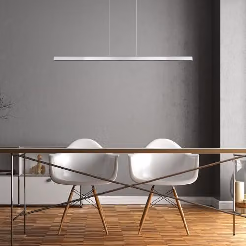 GLOBO Modern LED Silver Pendant Light for Dining Rooms and Kitchens, 62 W – 6