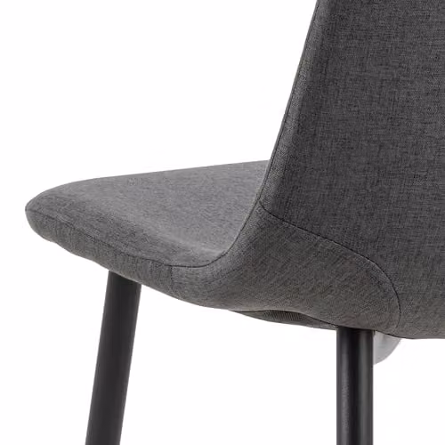 Furniture To Go Wilma Dining Table with Oak Top and Black Legs and 4 Celia Dining Chairs in Light Grey – 4