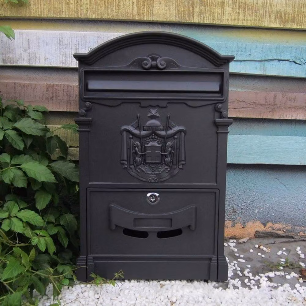 EONLION Black Aluminium Wall Mounted Large Letter Post Box, W/D/H: 41.0 x 25.5 x 41.0 cm – 4