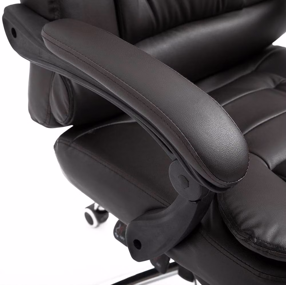STILVORA Executive Office Chair in Brown with Synthetic Leather, Headrest and Footrest – 5