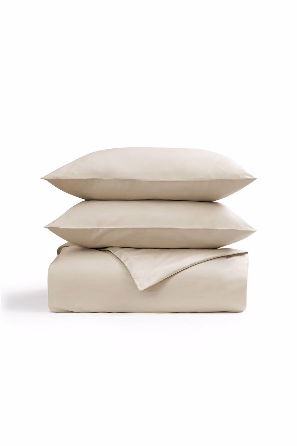 Christy 400 Thread Count Mako Satin Cotton Duvet Cover and Pillowcase Set in Beige, W/D/H: 140 x 200 cm – 2