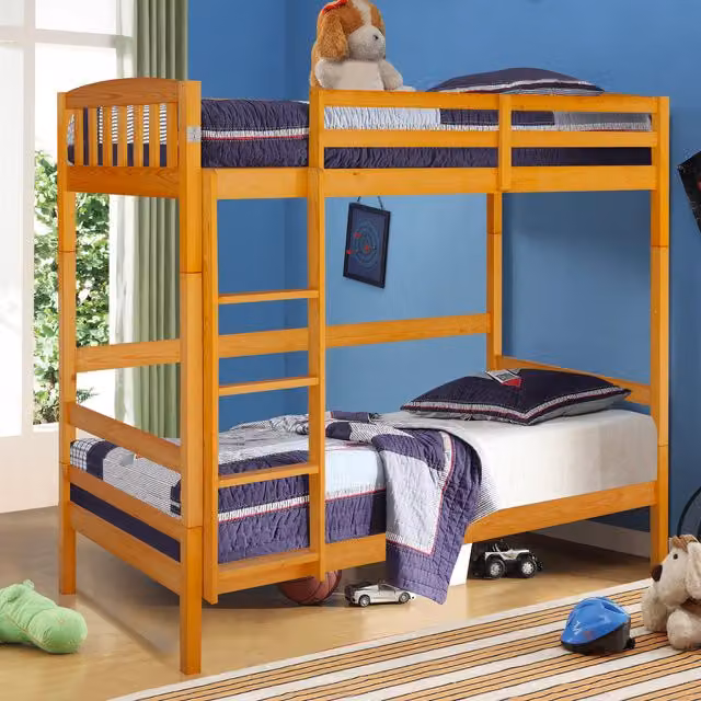 Comfy Living Solid Wood 3ft Combination Bunk Bed in Caramel