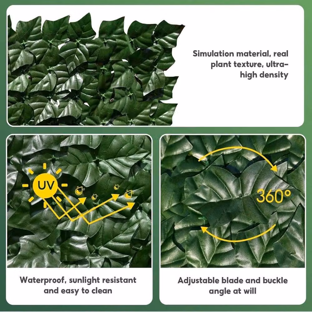 EONLION Green Artificial Potato Leaf Hedge, Width: 100 cm – 2