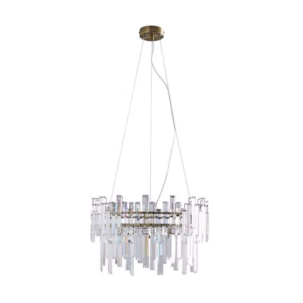 Pagazzi Onega 3 Light Gold and Antique Brass Glass Pendant Ceiling Light – 2