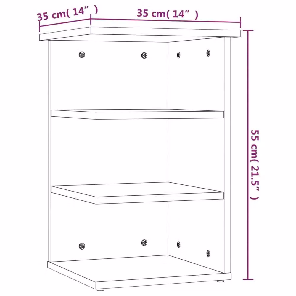Berkfield Home Grey Sonoma Side Cabinet in Engineered Wood W/D/H: 35 x 35 x 55 cm – 5
