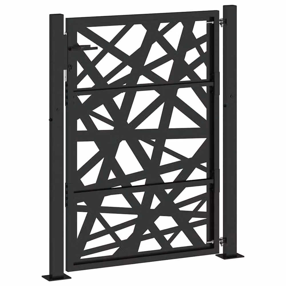 Berkfield Home Beautiful Garden Gate in Black Steel, W: 105 cm, H: 130 cm – 5