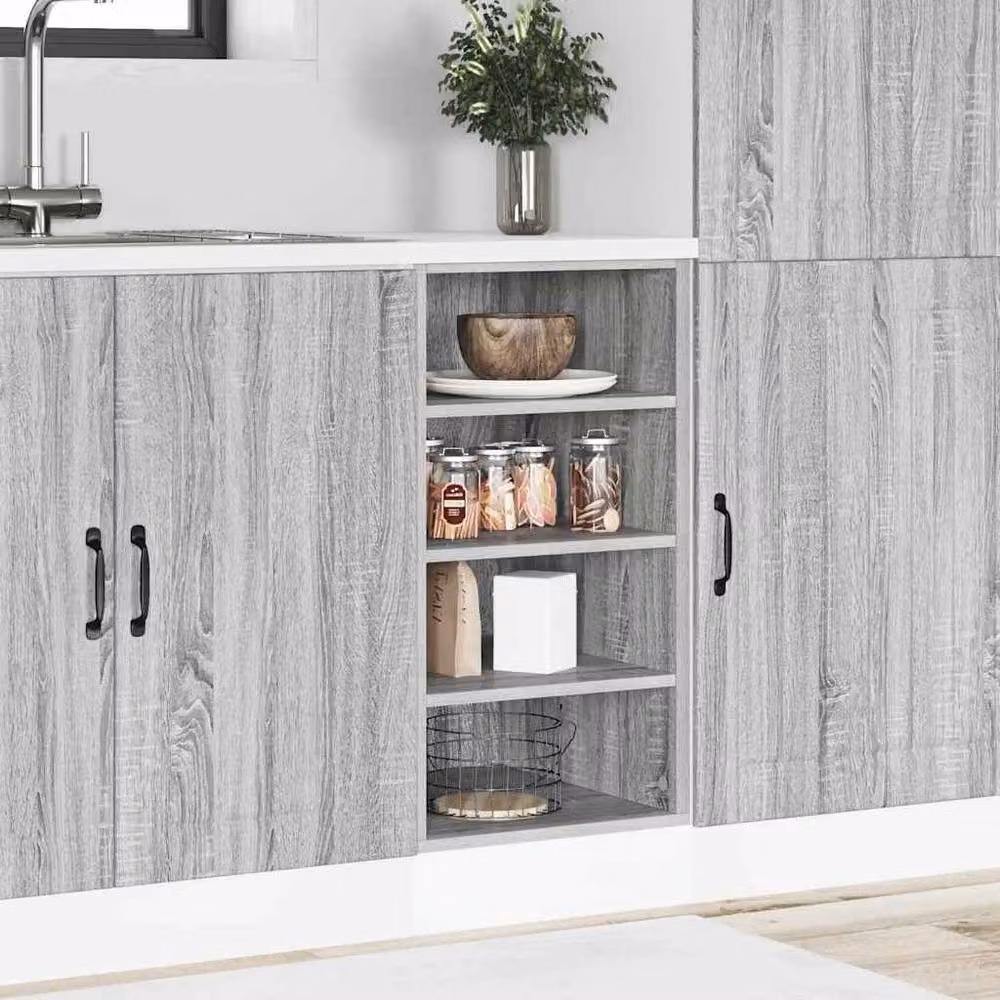 Berkfield Home Grey Sonoma Kitchen Base Unit with Hinged Doors and Internal Shelves, W/D/H: 40 x 44.5 x 81.5 cm – 2