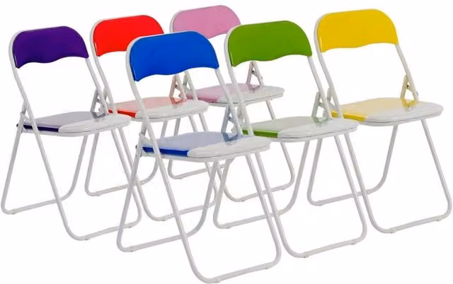 Havendro Set of 6 Multicolour Padded Folding Chairs with Strong Metal Frame – 1