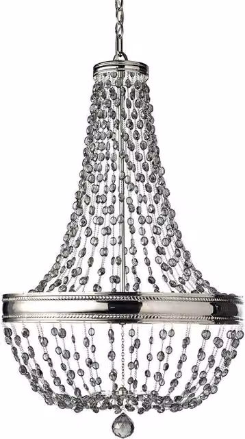 Loops 8 Bulb Crystal and Metal Chandelier in Silver with Highly Polished Nickel Finish, E14 60W LED Compatible – 1