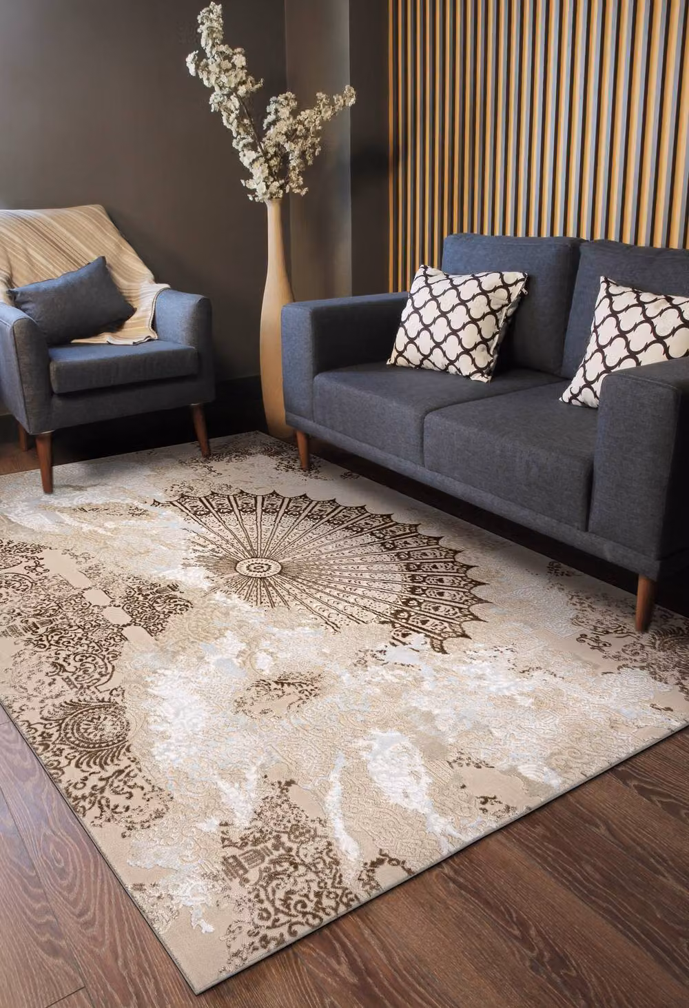 RugsX Allure Geometric Modern Rug in Beige, W: 160 cm, D: 220 cm – 2