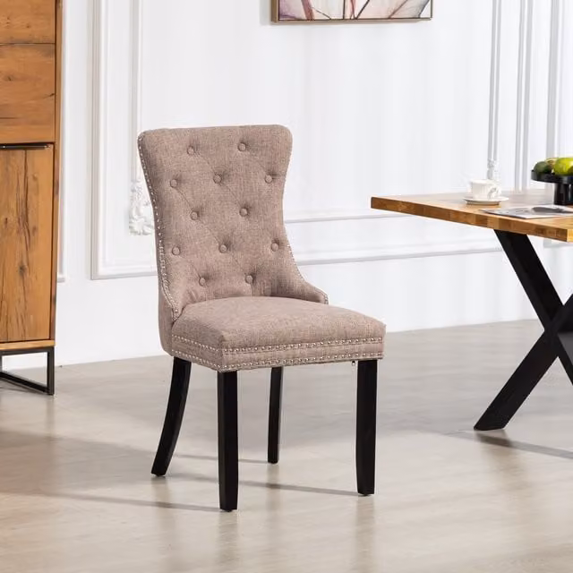 Artemis Home Rivara Fabric Dining Chairs, Set of 2, Brown
