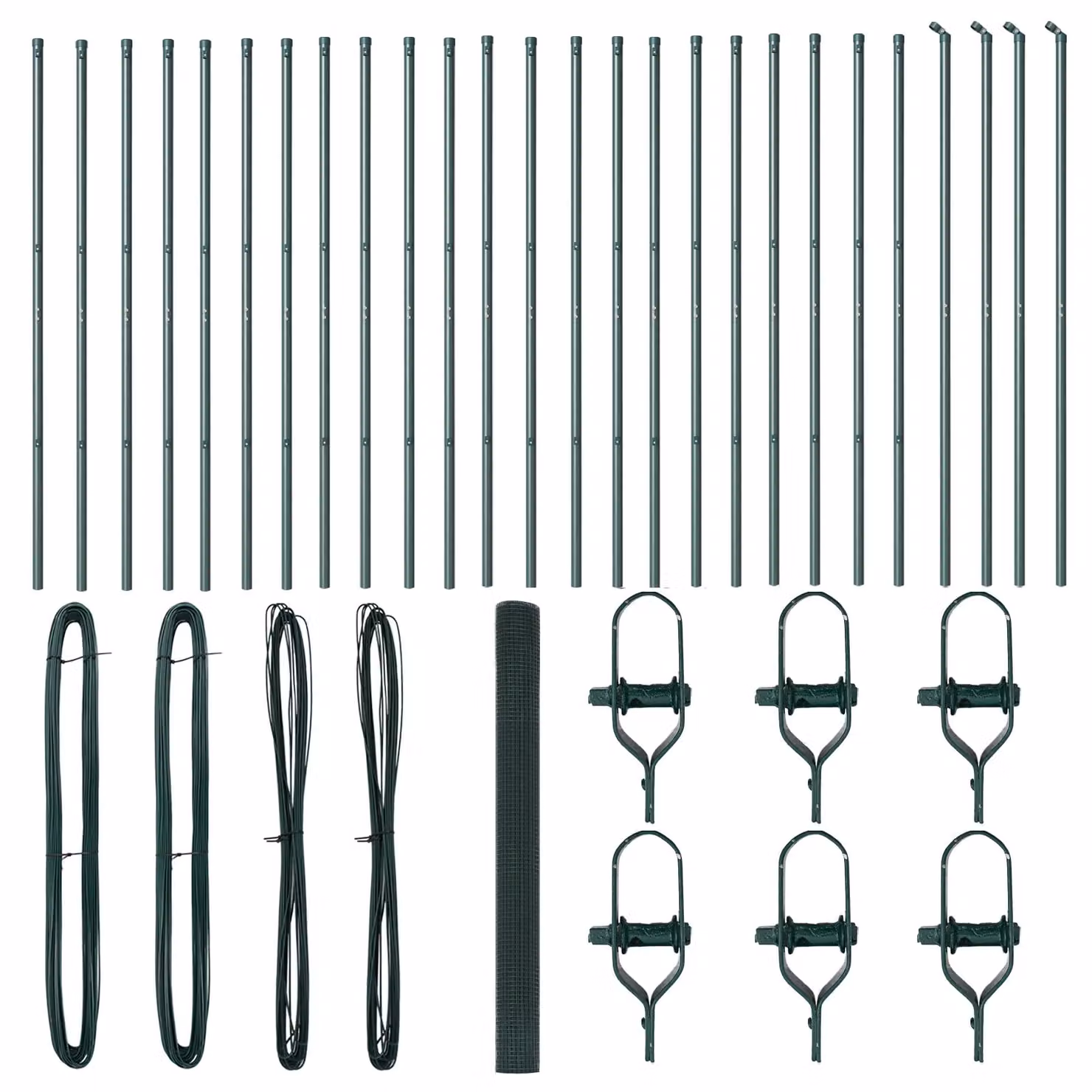 Berkfield Home Green Steel Welded Wire Fence with 13 Posts, W: 50 m, H: 1.5 m – 2