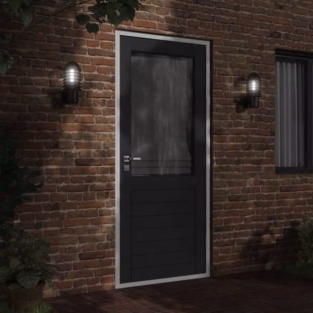Berkfield Home Black Stainless Steel Outdoor Wall Lights, 2 Pack