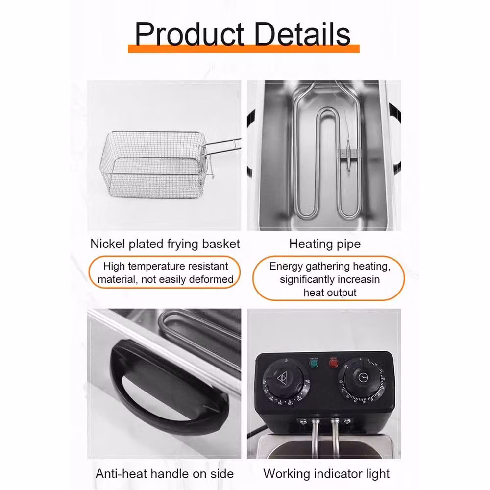 Havendro 4L Electric Stainless Steel Deep Fryer with Basket in Silver – 3