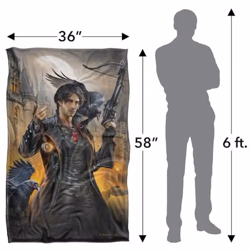 JQ Licensing En Night Hunter Ravens Silky Touch Super Soft Fleece Throw Blanket, Multicolour, W: 91 cm, D: 147 cm – 2