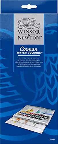 Winsor & Newton Cotman Watercolour Paint 45 Half Pan Studio Set, Multicolour