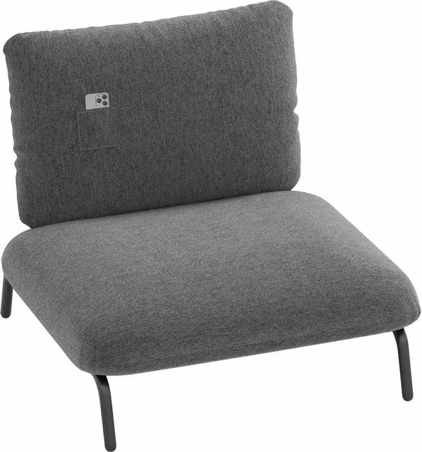 Costway Modern Grey Fabric Tub Lounge Chair with Metal Frame