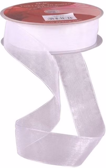 KDMD White Woven Edge Organza Ribbon 25mm, 3 Pack
