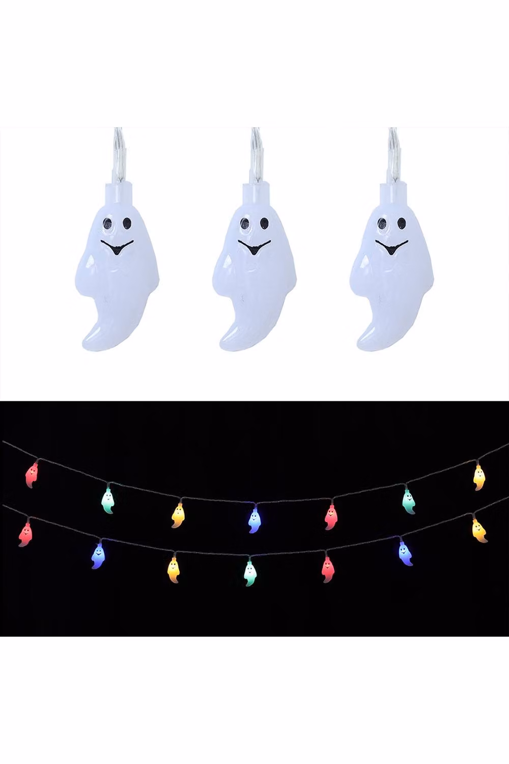 H&O Direct White Halloween Ghost LED String Lights with 20 Warm White LEDs – 3