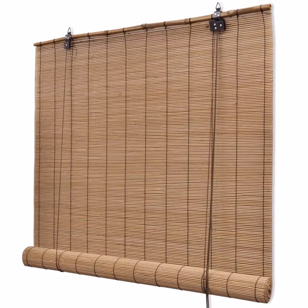 Berkfield Home Modern Brown Bamboo Roller Blinds W: 120 cm, H: 160 cm – 2
