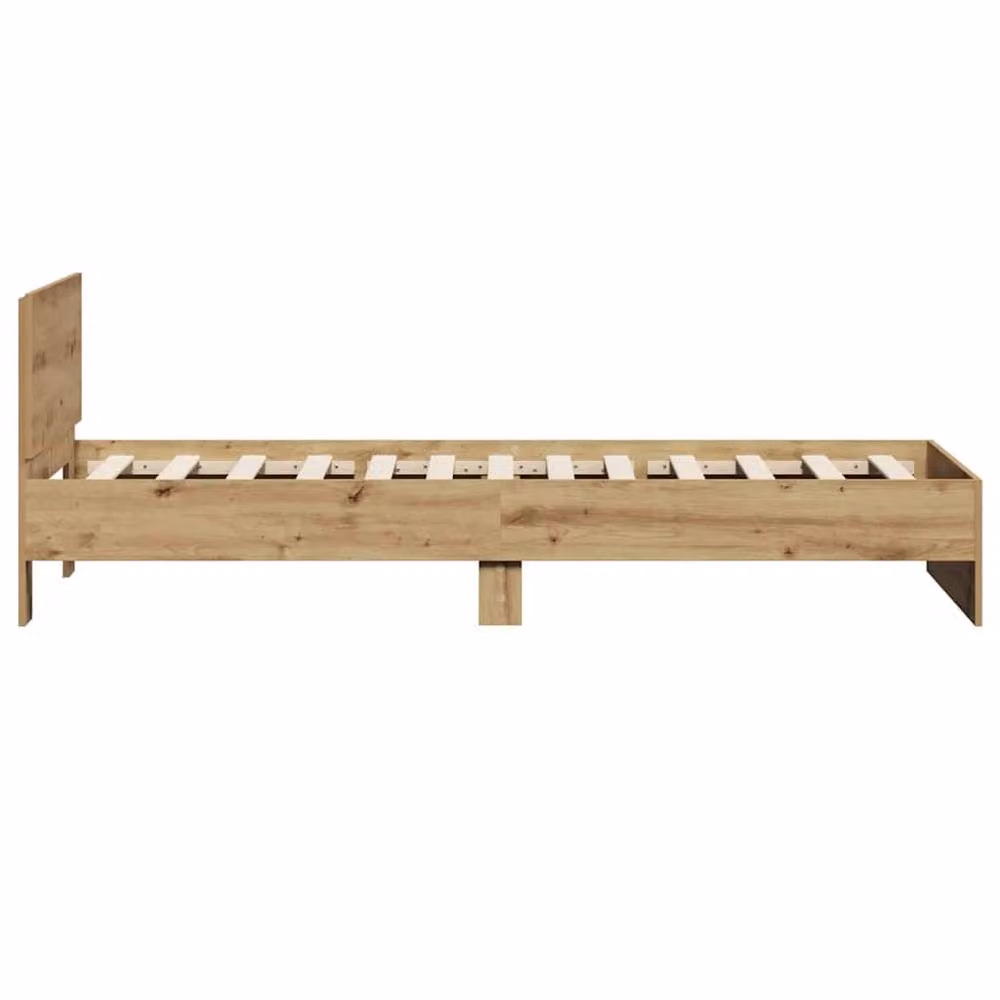 Berkfield Home Elegant Artisan Oak Bed Frame in Brown and Beige, Engineered Wood, W/D/H: 90 x 190 cm – 3