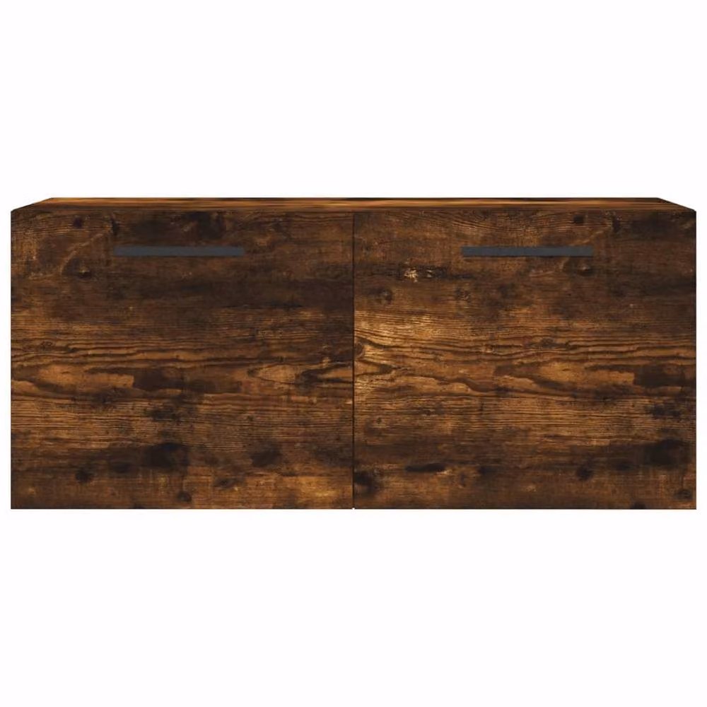 Berkfield Home Wall Mounted Smoked Oak Cabinet in Brown, W: 80 cm, D: 36.5 cm, H: 35 cm – 4