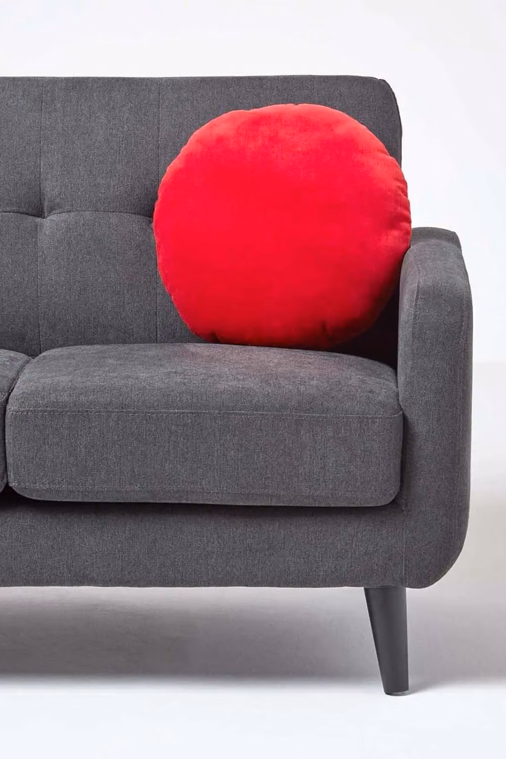 Homescapes Red Round Cotton Velvet Cushion, Diameter: 40 cm – 3