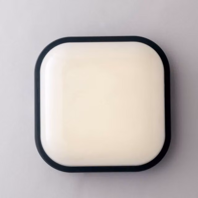 Netlighting EVER LED Outdoor Flush Surface Mount Square Ceiling Light, Black, W/D/H: 22.1 x 22.1 x 7.2 cm, 2400lm, 4000K, IP65