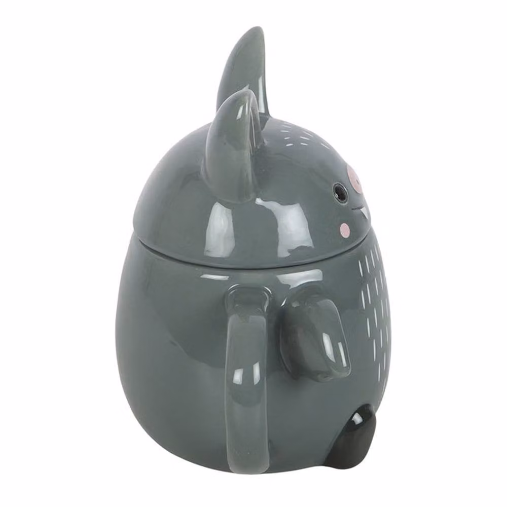 Uniqueful Cute Bat Ceramic Lidded Mug in Grey – 2