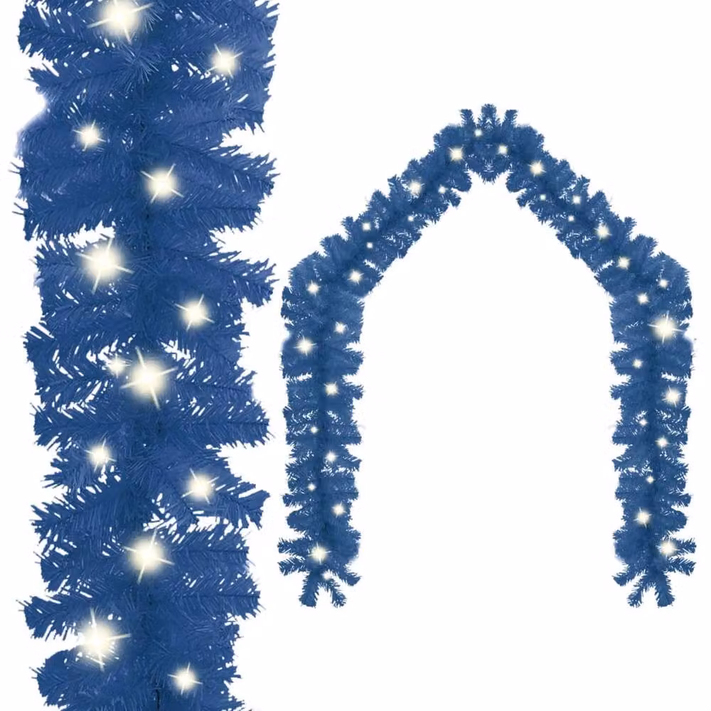 Berkfield Home Cosy Christmas Garland with LED Lights, Blue, 5 m – 2