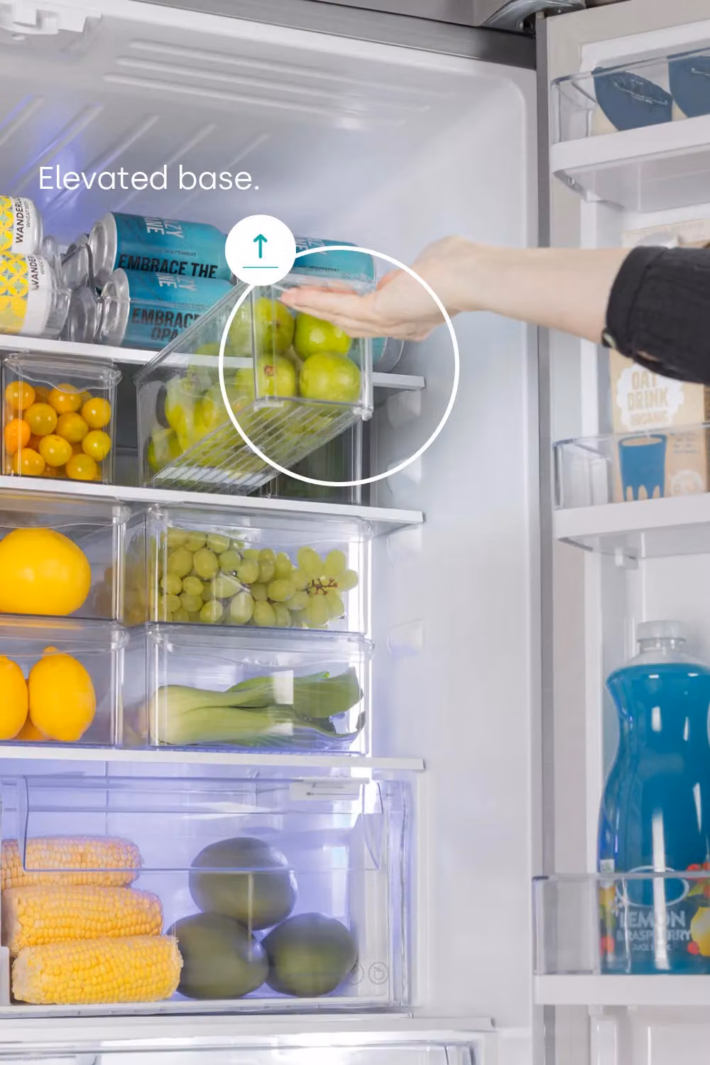 LIVIVO Set of 2 Stackable Transparent Plastic Fridge Storage Organisers – 2