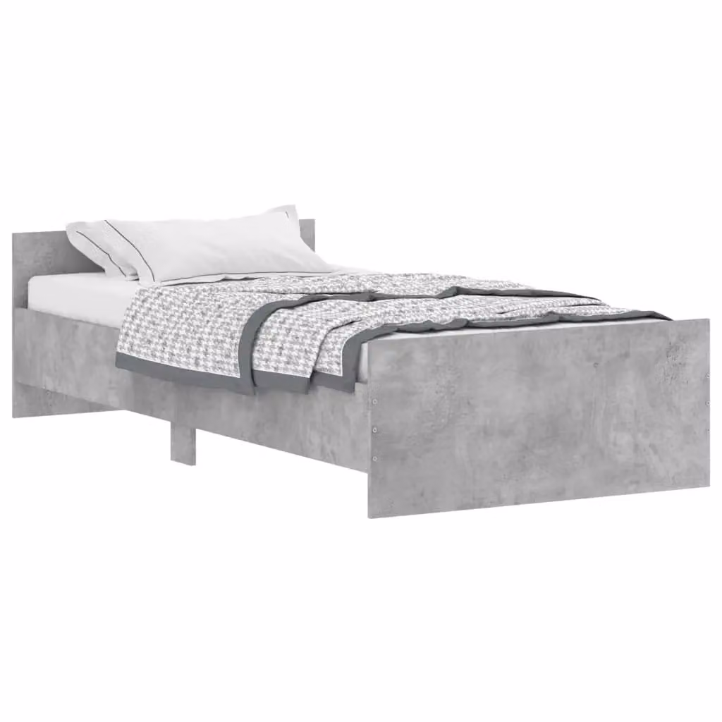 Berkfield Home Industrial Bed Frame in Concrete Grey, Engineered Wood, W/D/H: 100 x 200 cm – 2