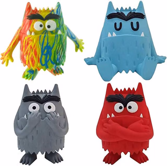 Comansi The Color Monster Set of 4 Characters in White and Multicolour
