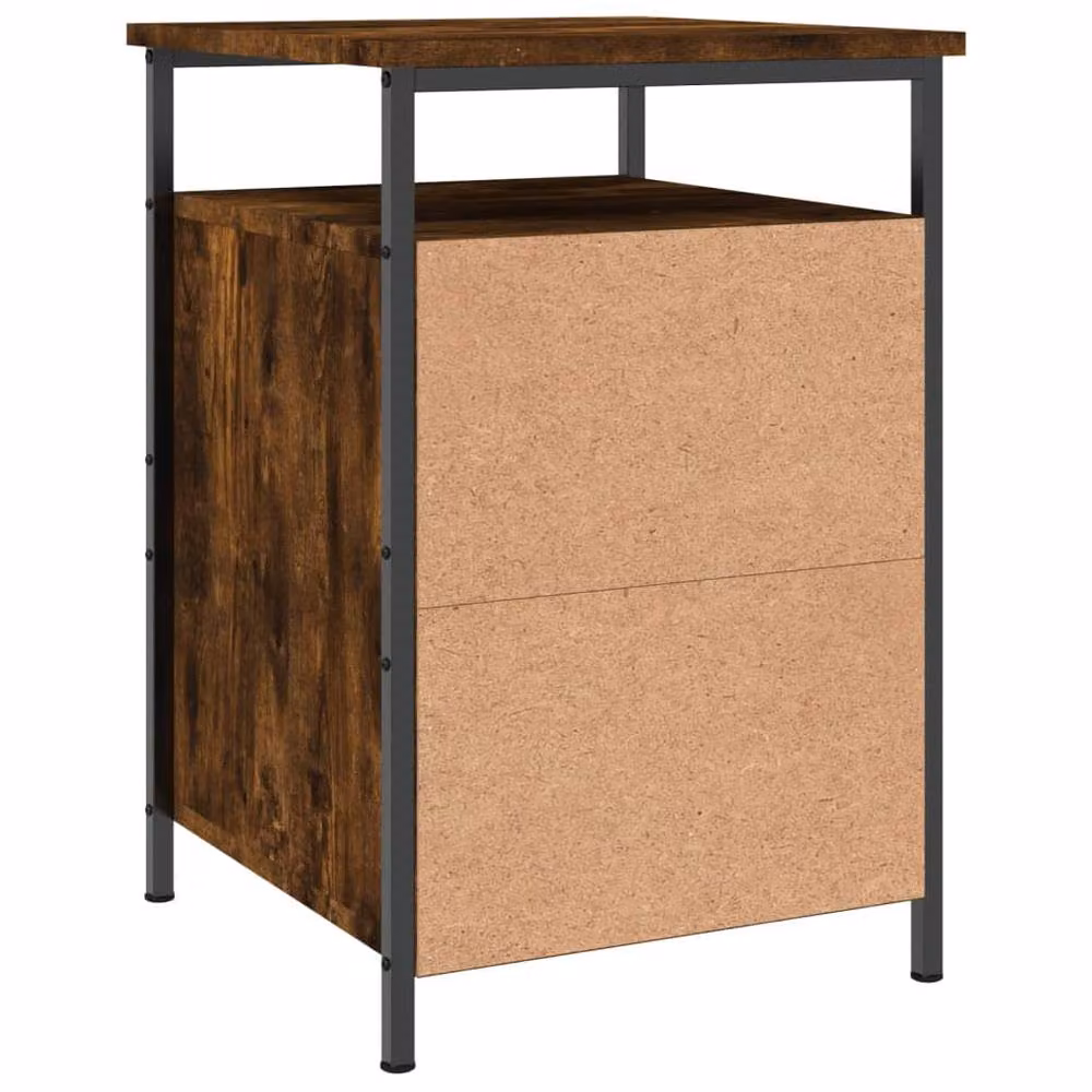 Berkfield Home Smoked Oak Bedside Cabinet in Brown, W/D/H: 40 x 42 x 60 cm – 4