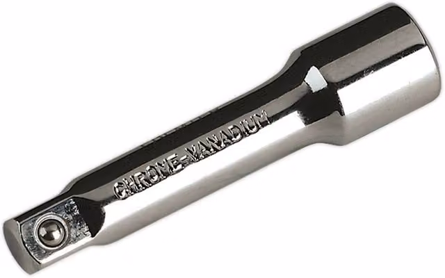 Loops 75mm Forged Steel Extension Bar with 3/8 inch Square Drive and Spring-Ball Socket Retainer in Silver