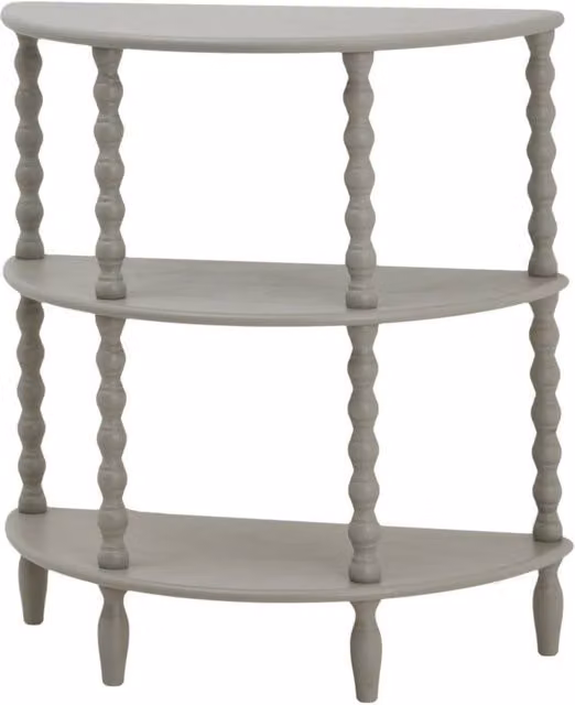 KDMD Camden Collection Half Moon 3-Tier Table in Light Grey