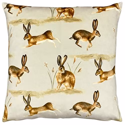 Riva Home Country House Square Velvet Cushion in Taupe and Beige, W: 43 cm x D: 43 cm x H: 43 cm