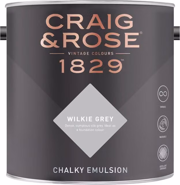Craig and Rose Chalky Matt Water Based Emulsion in Grey