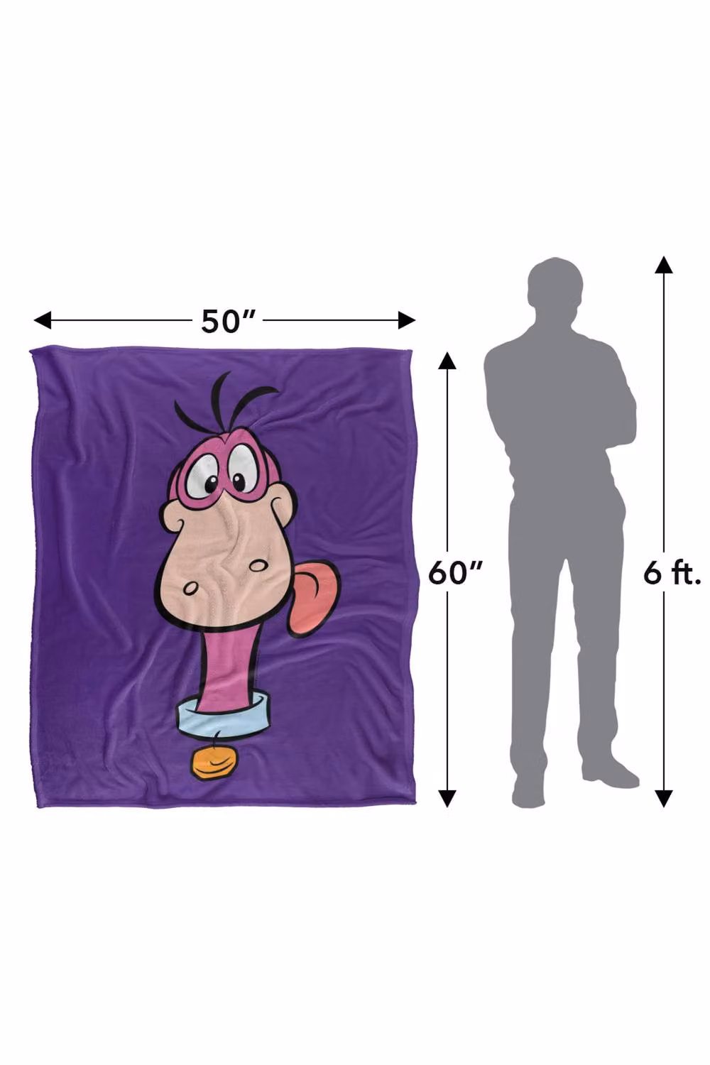 Warner Bros. Flintstones Dino Super Soft Fluffy Polyester Throw Blanket, Extra Large, Multicolour and Purple – 3